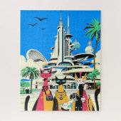 休暇中の猫が訪れる ジグソーパズル (縦)