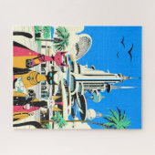 休暇中の猫が訪れる ジグソーパズル (横)