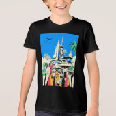 休暇中の猫が訪れる トライブレンドＴシャツ (正面)