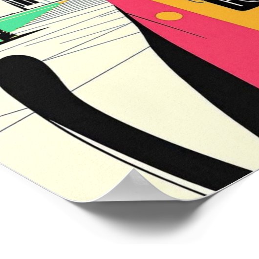 休暇中の猫が訪れる ポスター (角)