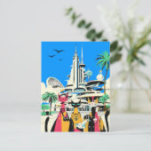 休暇中の猫が訪れる ポストカード (スタンド正面)