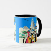 休暇中の猫が訪れる マグカップ (正面右)