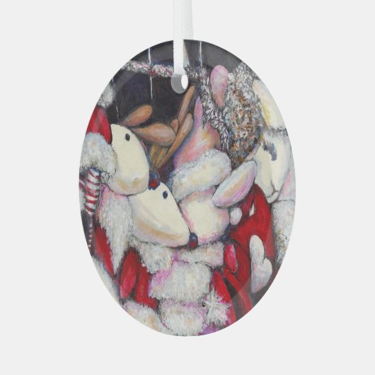 休暇中の現実 ガラスオーナメント (正面左)