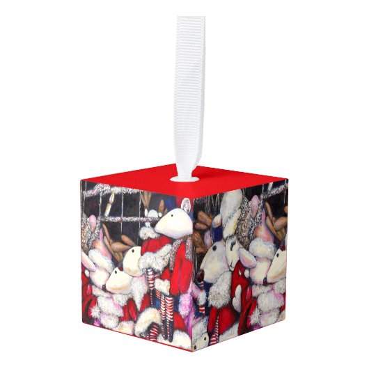 休暇中の現実 キューブオーナメント (正面アングル)