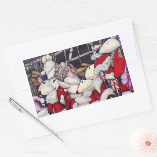 休暇中の現実 長方形シール (封筒)