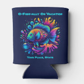 休暇中のOフィッシュ仲間カラフル 缶クーラー (裏面)