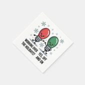 休暇中も仕事 クリスマスの面白いジョーク スタンダードカクテルナプキン (角)