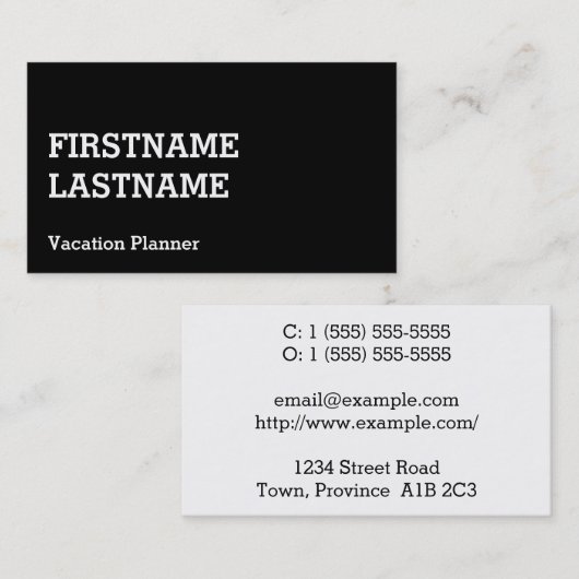 休暇伝統的プランナー名刺 名刺 (正面/裏面)