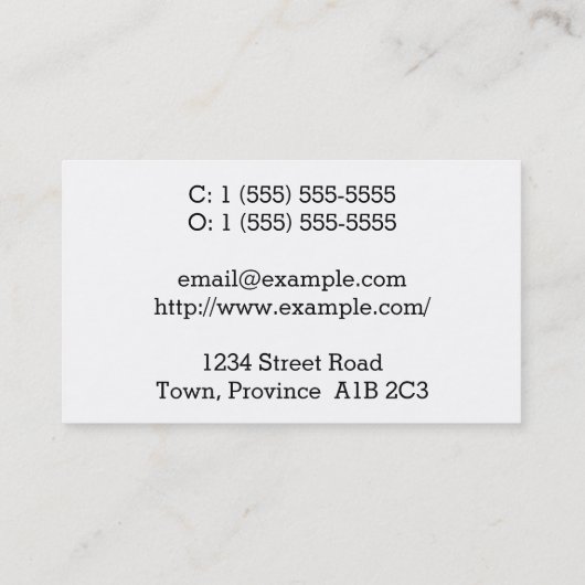 休暇伝統的プランナー名刺 名刺 (裏面)