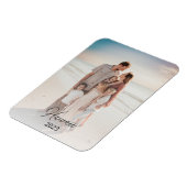 休暇先ファミリーカップルフォト マグネット (左側)