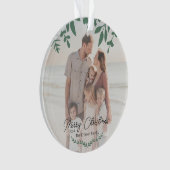 休暇先ファミリーフォトクリスマス オーナメント (正面)