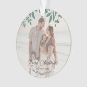 休暇先ファミリーフォトクリスマス オーナメント (正面)