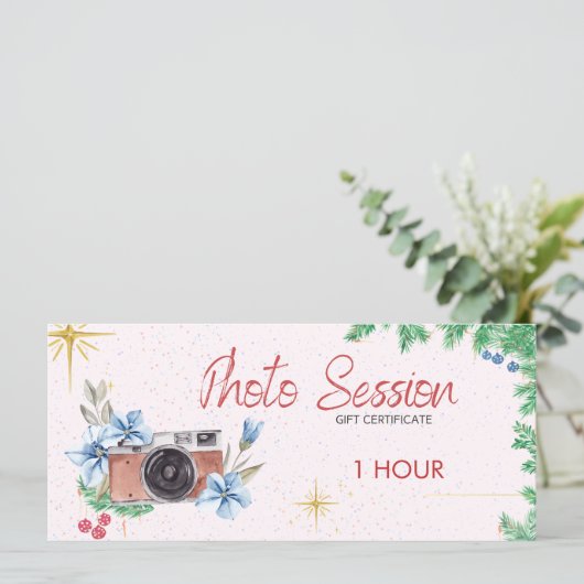 休暇写真セッション伝票、ギフトカード (スタンド正面)