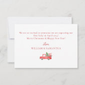 休暇妊娠告知クリスマスカード サンキューカード (裏面)