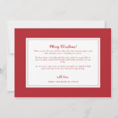 休暇妊娠告知クリスマスカード シーズンカード (裏面)