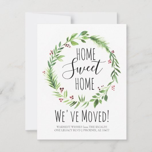 休暇引越しと新しい自宅案内 招待状 (正面)