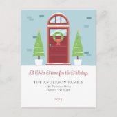 休暇引越しのお知らせクリスマスカード シーズンポストカード (正面)