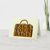 休暇旅行のアナウンスヴィンテージトランクテンプレート カード (正面)