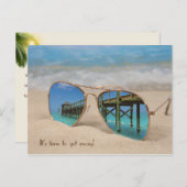 休暇旅行サングラス反射 ポストカード (正面/裏面)