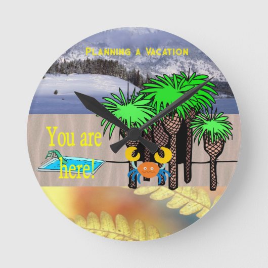 休暇時間時計の計画 ラウンド壁時計 (正面)