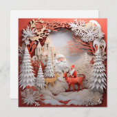 休暇用に飾られたクリスマスグリーティングカード シーズンカード (正面/裏面)