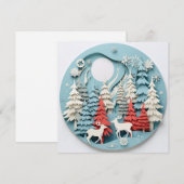 休暇用に飾られたクリスマスグリーティングカード シーズンカード (正面/裏面)