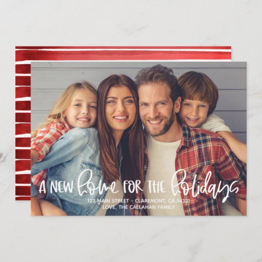 休暇用の新しいホームフォトクリスマスカード 招待状 (正面/裏面)