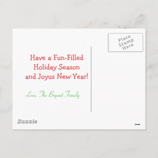 休暇用はがきグリーティング シーズンポストカード (裏面)