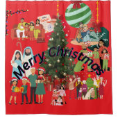 「休暇祝の魔法 シャワーカーテン (正面)