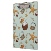 休暇、ココナッツ、およびカメラのクリップボード クリップボード (左)