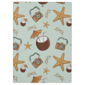 休暇、ココナッツ、およびカメラのクリップボード クリップボード (裏面)