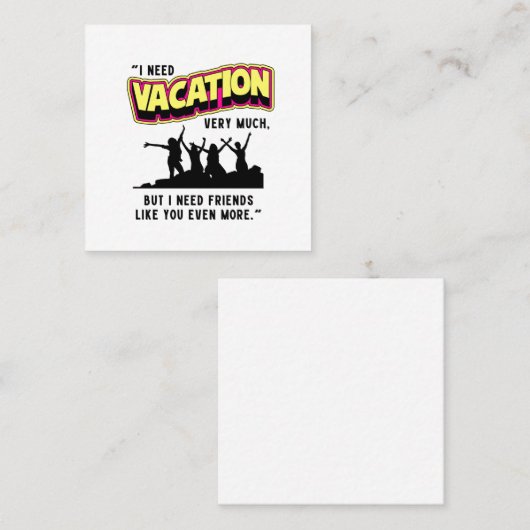 休暇 スクエア名刺 (正面/裏面)