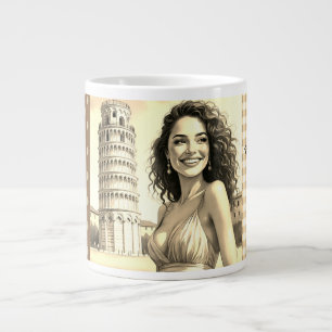 休暇、ピサタワーの美しいを楽しむ,イタリア ジャンボコーヒーマグカップ