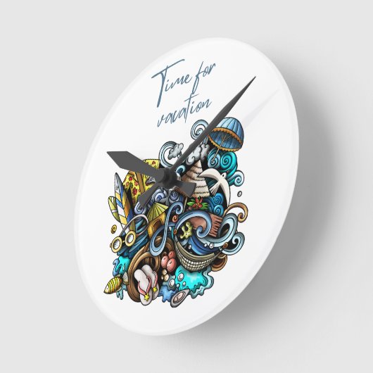 休暇 ラウンド壁時計 (傾斜)