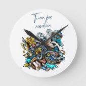 休暇 ラウンド壁時計 (正面)