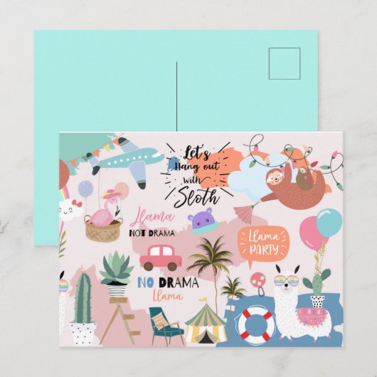 休暇/旅行 ポストカード (正面/裏面)