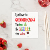 休暇、木、ライト、ワインを愛する スタンダードカクテルナプキン (インサイチュ)