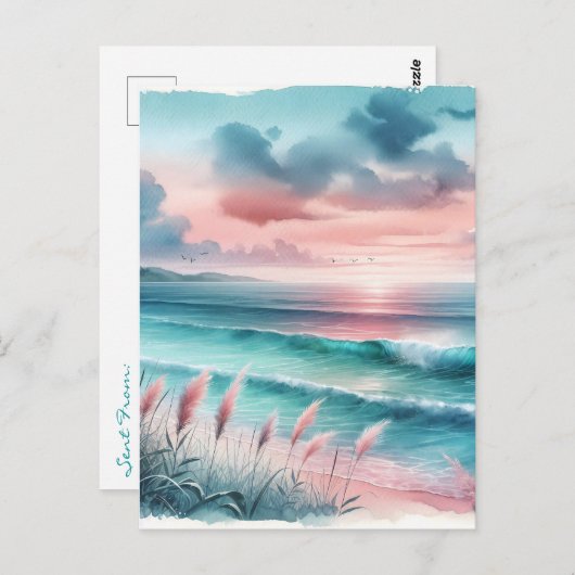 休暇 |美しい海保シーンのTouch ポストカード (正面/裏面)