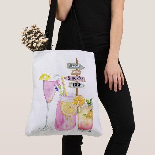 休暇、飲み物など トートバッグ (クローズアップ)