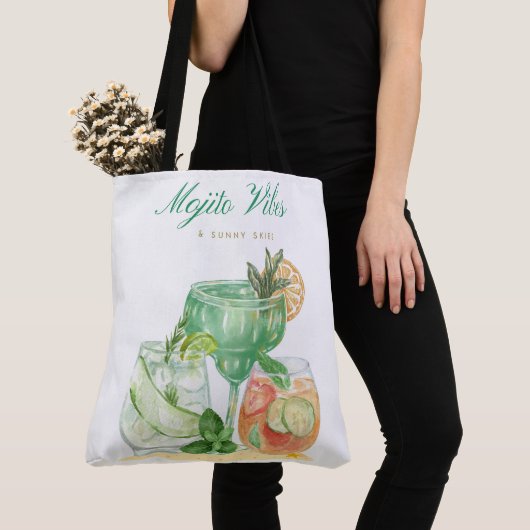 休暇、飲み物など トートバッグ (クローズアップ)