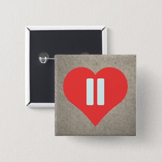 休止の記号のピクトグラム 缶バッジ (正面&裏面)