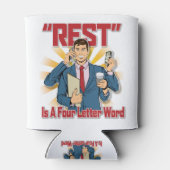 休養は四文字の単語（ビジネスマン） 缶クーラー (裏面)