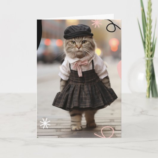 会いたいね 猫ちゃんグリーティング カード (正面)