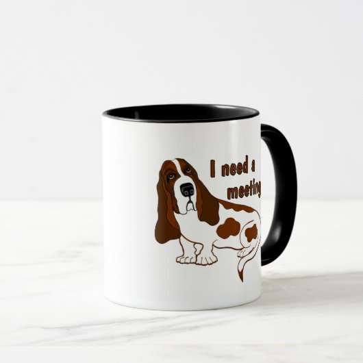 会う引用文と悲しおもしろいい犬が必要だ マグカップ (正面右)