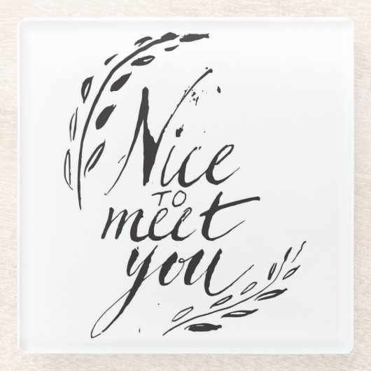 会えてうれしい ガラスコースター (正面)