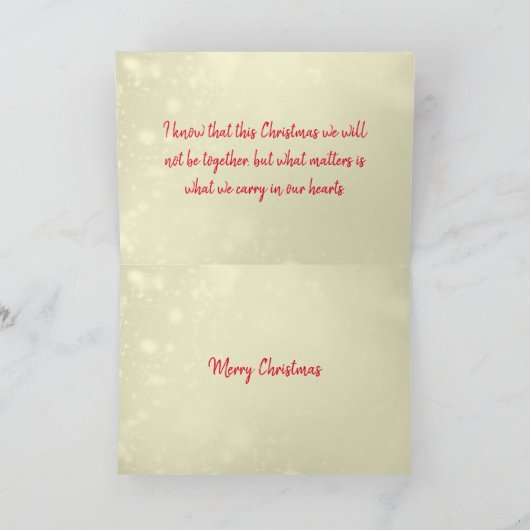 会えなくて残念なソーシャルディスタンスのクリスマス カード (内部)