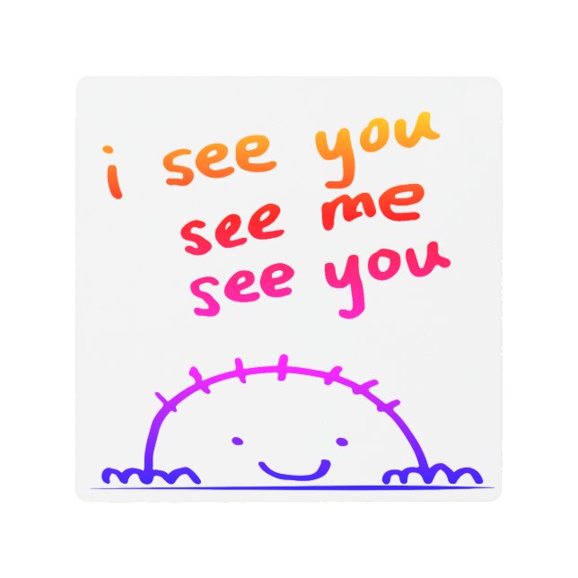 会おう、会おう メタルプリント (正面)