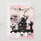 「会おう」子供のハロウィーンのトリック・オアトリート 招待状 (正面)