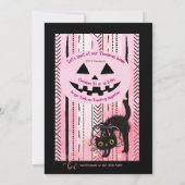 「会おう」子供のハロウィーンのトリック・オアトリート 招待状 (裏面)