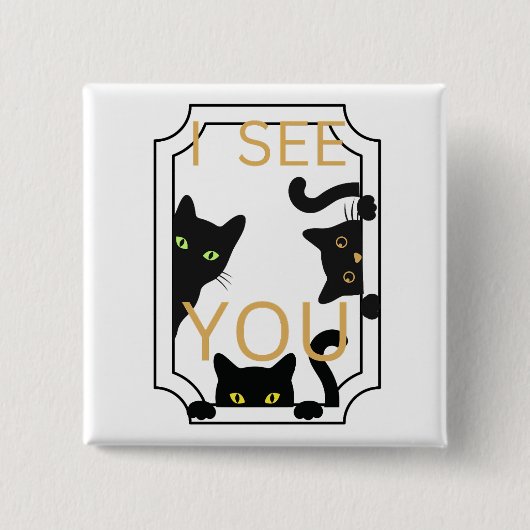 会ったなキャットボタン 缶バッジ (正面)